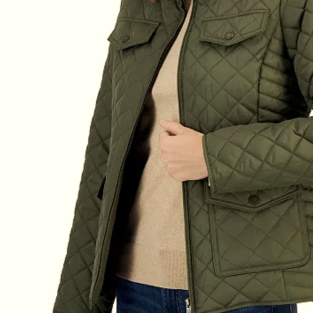 Tommy Hilfiger Women's Olive Quilted Jacket - Picture 10 of 16